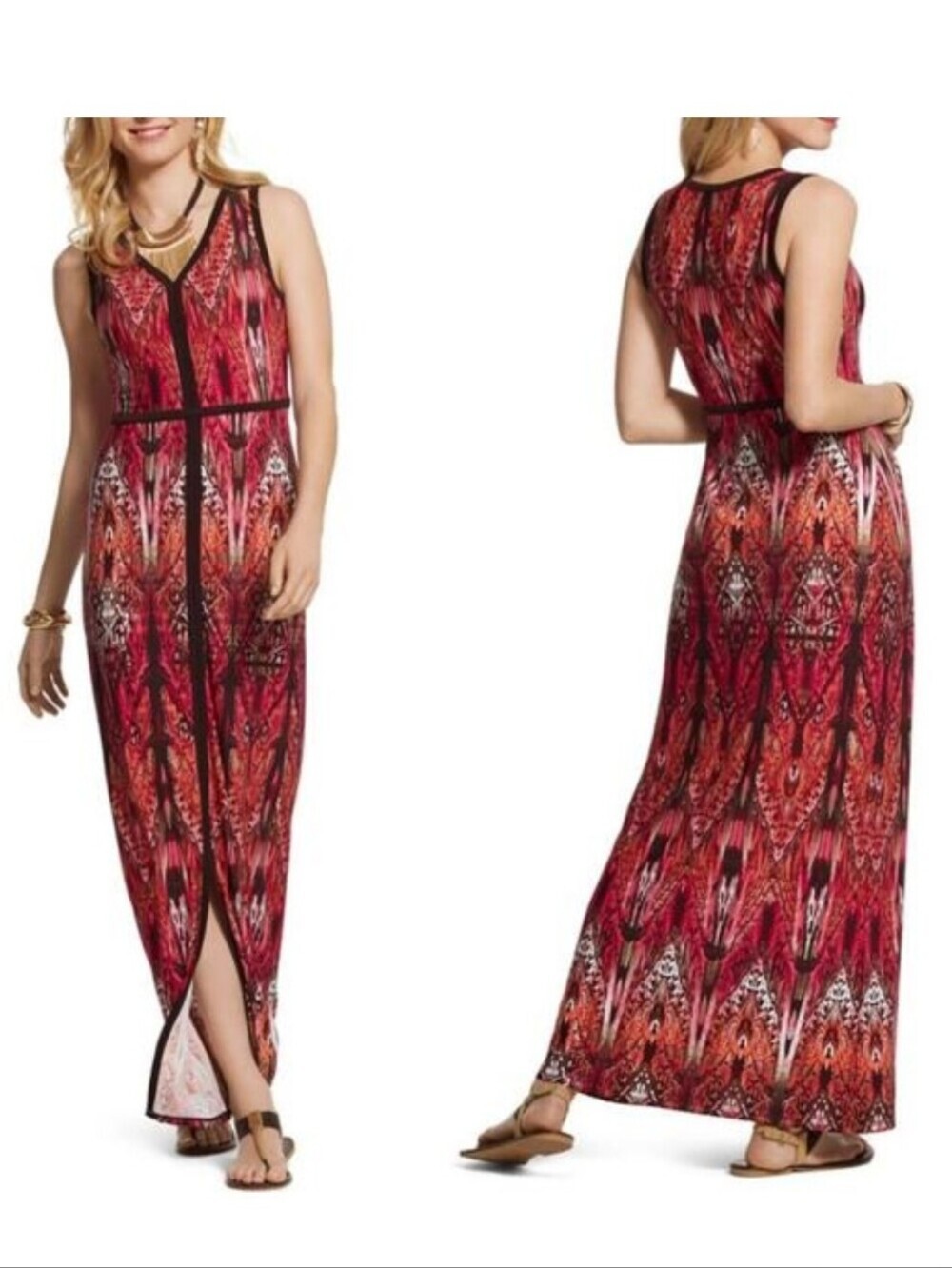 Chico's Sleeveless Maxi Dress Size 1 (US Size 8/10)